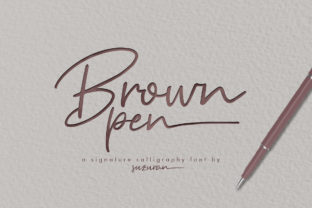 Brown Pen Script Font for Small Business Branding